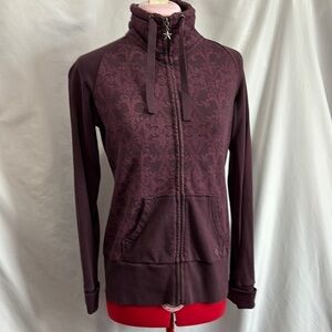 Converse Red Fitted Zippered Long Sleeve Hoodie